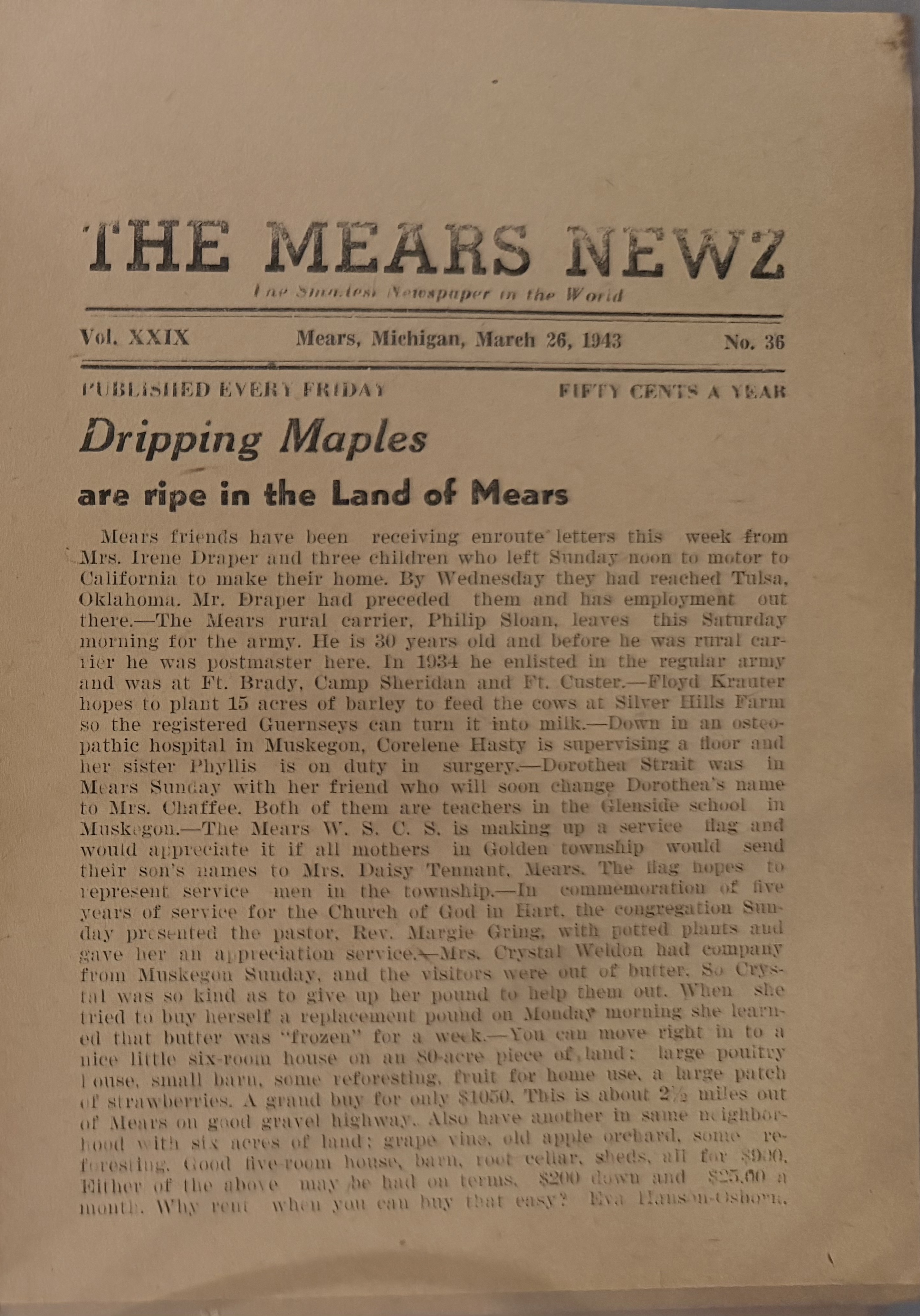 Page 1 of Dripping Maples are ripe in the Land of Mears
