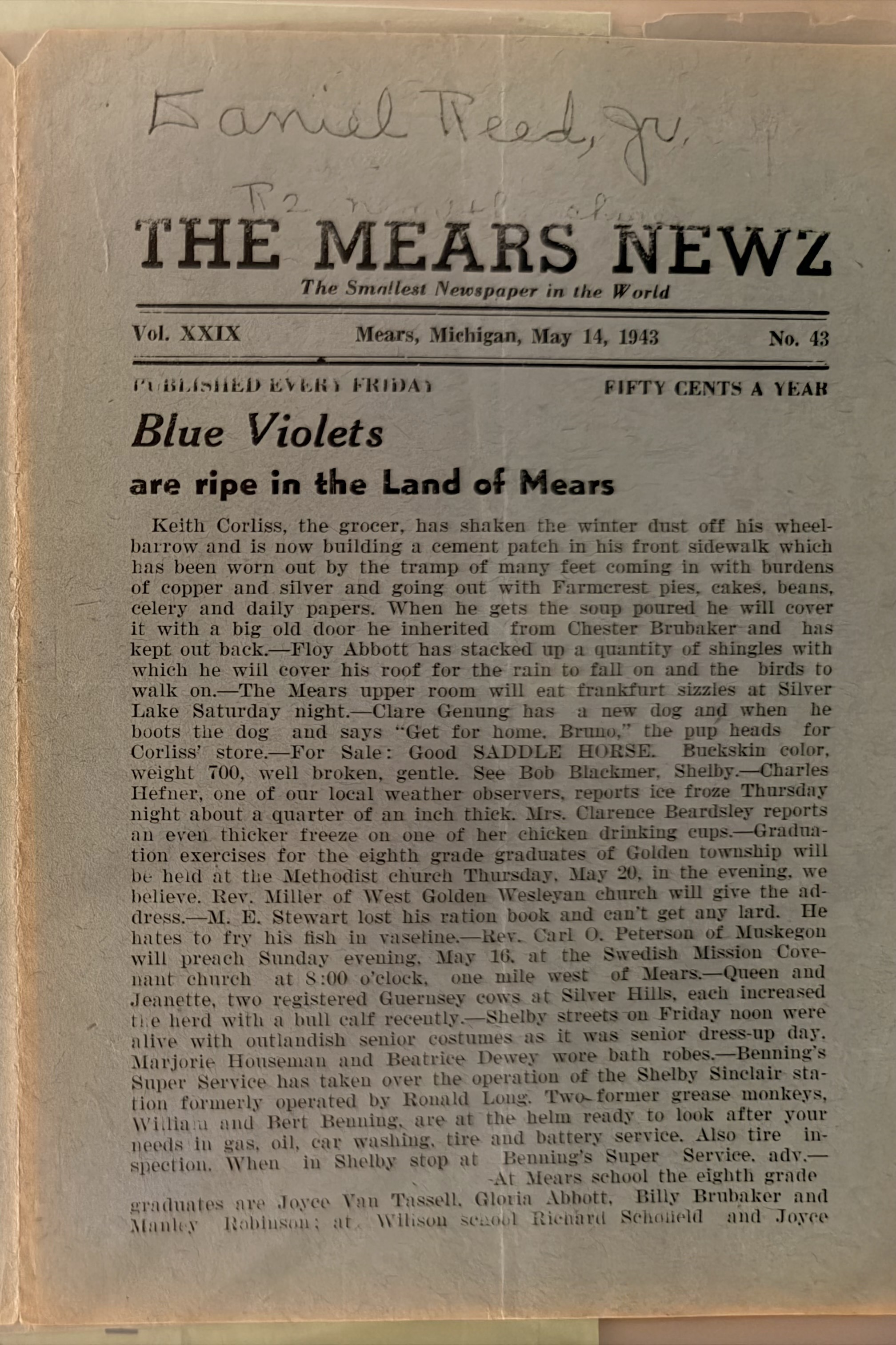 Page 1 of Blue Violets are ripe in the Land of Mears