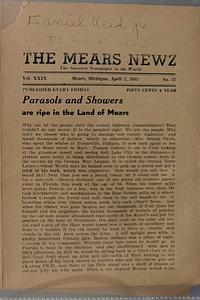 Page 1 of Parasols and Showers are ripe in the Land of Mears