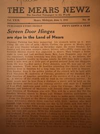 Page 1 of Screen Door Hinges are ripe in the Land of Mears